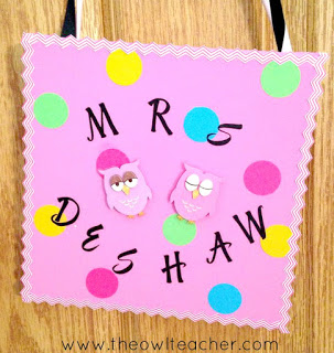 Name display for door with text "Mrs. DeShaw"