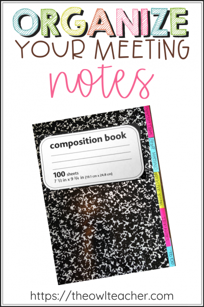 Organize Your Meeting Notes: It's Quick & Easy! - The Owl Teacher