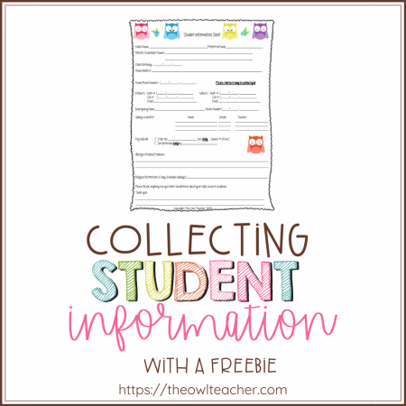 It's critical to collect student information in a binder for a substitute or for classroom management. This post provides you with the perfect form to collect vital information about your students for your organized binder - and it's FREE!