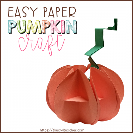 Are you looking for a quick and easy Halloween or fall craft you can implement in your classroom? Check out this easy paper pumpkin activity!