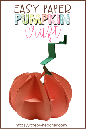 Are you looking for a quick and easy Halloween or fall craft you can implement in your classroom? Check out this easy paper pumpkin activity!
