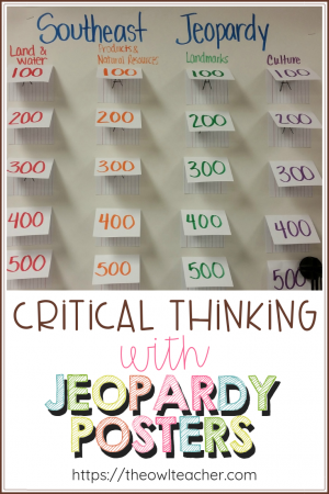 Engage your students in critical thinking with this Jeopardy review cooperative poster learning activity for any content area!