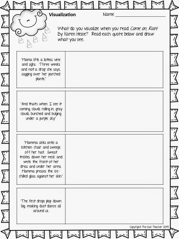 Click here for a FREE visualization sheet to use along with this week's Mentor Text Monday!