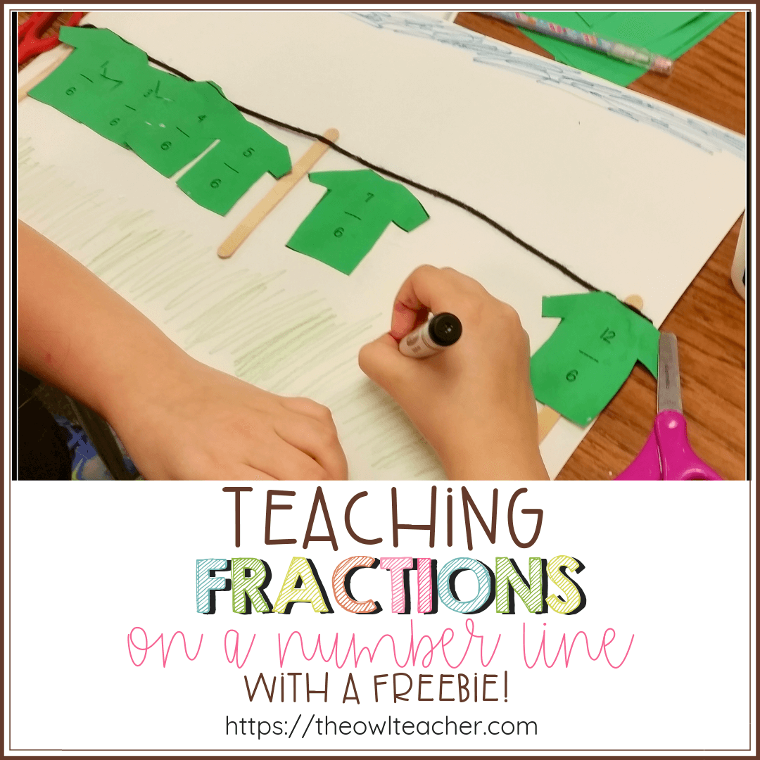 Make teaching number line fractions hands-on and fun with this elementary activity idea! It also makes for a great display of hands-on fractions!