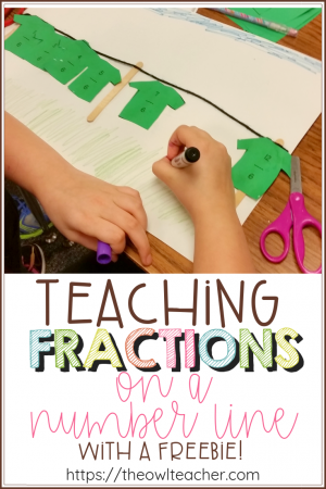 Make teaching number line fractions hands-on and fun with this elementary activity idea! It also makes for a great display of hands-on fractions! Make teaching number line fractions hands-on and fun with this elementary activity idea! It also makes for a great display of hands-on fractions!