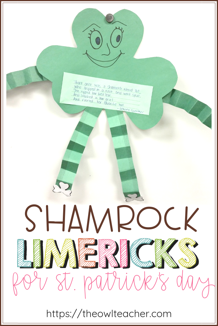 Are you looking for an engaging St. Patrick's Day activity for your elementary classroom? Check out this idea where students create a shamrock craft and add poetry- limericks- to it!