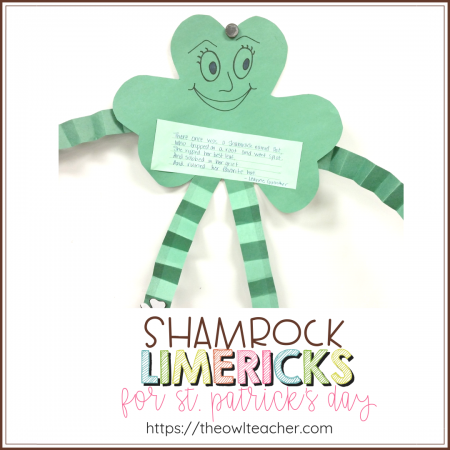 Are you looking for an engaging St. Patrick's Day activity for your elementary classroom? Check out this idea where students create a shamrock craft and add poetry- limericks- to it!
