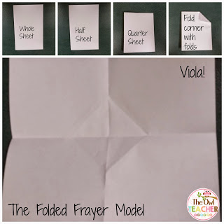Save time and copies with this quick and simple foldable idea for using the Frayer model as a graphic organizer in your elementary classroom! It will make your teaching ideas more engaging!