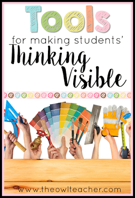 We use tools in our classroom that help encourage our students' thinking -- but are you making their thinking visible? We use anchor charts and other strategies, but are you doing all of these? There's one way to find out! We use tools in our classroom that help encourage our students' thinking -- but are you making their thinking visible? We use anchor charts and other strategies, but are you doing all of these? There's one way to find out!