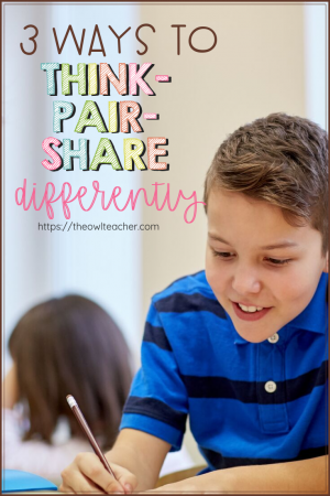 Think-Pair-Share does not have to be the only strategy that you use in your classroom to engage students and assess them! Check out these 3 strategies to help your students think-pair-share differently!