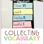 Teaching Tier 2 Vocabulary in the elementary classroom can be engaging with this simple word study activity and lessons! Check out this idea for collecting vocabulary!