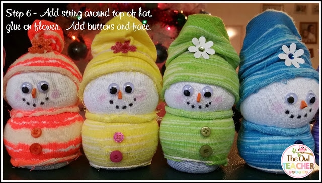 Create easy DIY sock snowmen this year as your holiday craft in your classroom for an inexpensive and engaging gift to parents!