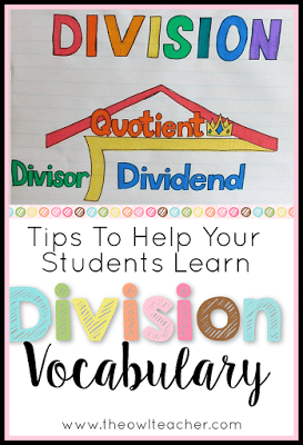 Tips to Help Your Students Learn Division Vocabulary - The Owl Teacher