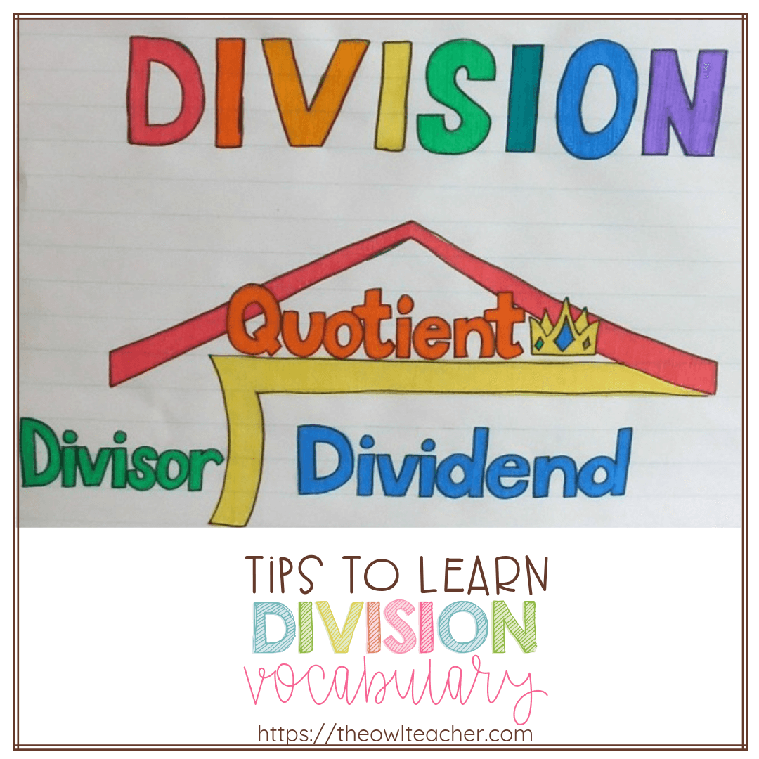 Teach the division math vocabulary in your elementary classroom with this one simple hack and tip! Plus it contains a free division anchor chart to download for your students!