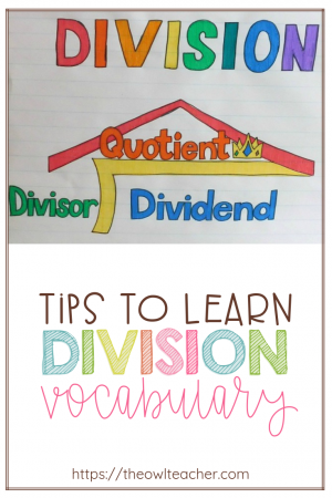 Teach the division math vocabulary in your elementary classroom with this one simple hack and tip! Plus it contains a free division anchor chart to download for your students!