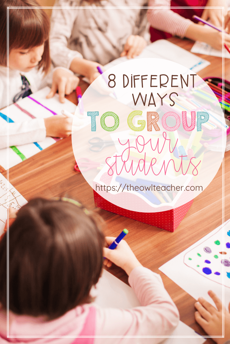 I'm tired of my students always picking the same friends when it comes to group work- so here are 8 different ideas for you (and me!) on how to group students in your classroom so that you can have cooperative learning and get some teaching done! via @deshawtammygmail.com