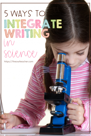 There's a constant push on teachers to create interdisciplinary lessons, especially in order to cover more academic standards. This post shares five ways to integrate writing into your science class, so click through to read all of the ideas!