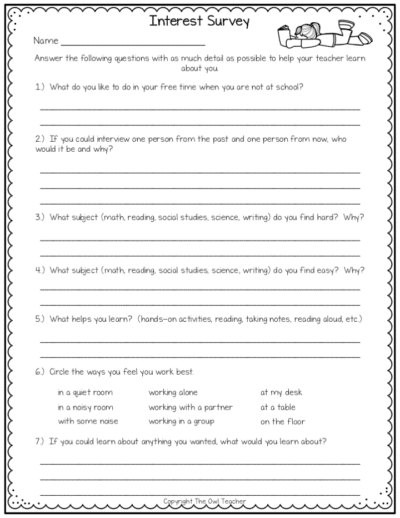 Getting to know your students is incredibly important - not just at the beginning of the year but also all year long. I share my top 10 ideas for getting to know your students inside this blog post, and I share the link for you to download a free interest survey to use with them! Get the freebie here!