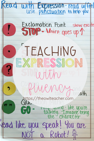 Reading fluency is about more than just pace, accuracy, and smoothness. It is also about expression! I share my process for teaching expression in fluency in this blog post, which includes a discussion of how punctuation marks influence expression and fluency. Get all of the tips in this post!