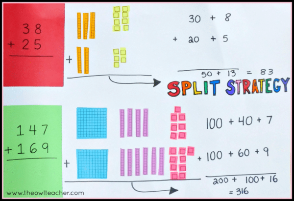 There are a handful of addition and subtraction strategies that can be taught, but in this blog post, I'm sharing exactly how I teach the split strategy for addition and subtraction. Read all of my steps and download a free resource to help you implement the split strategy in your math instruction!