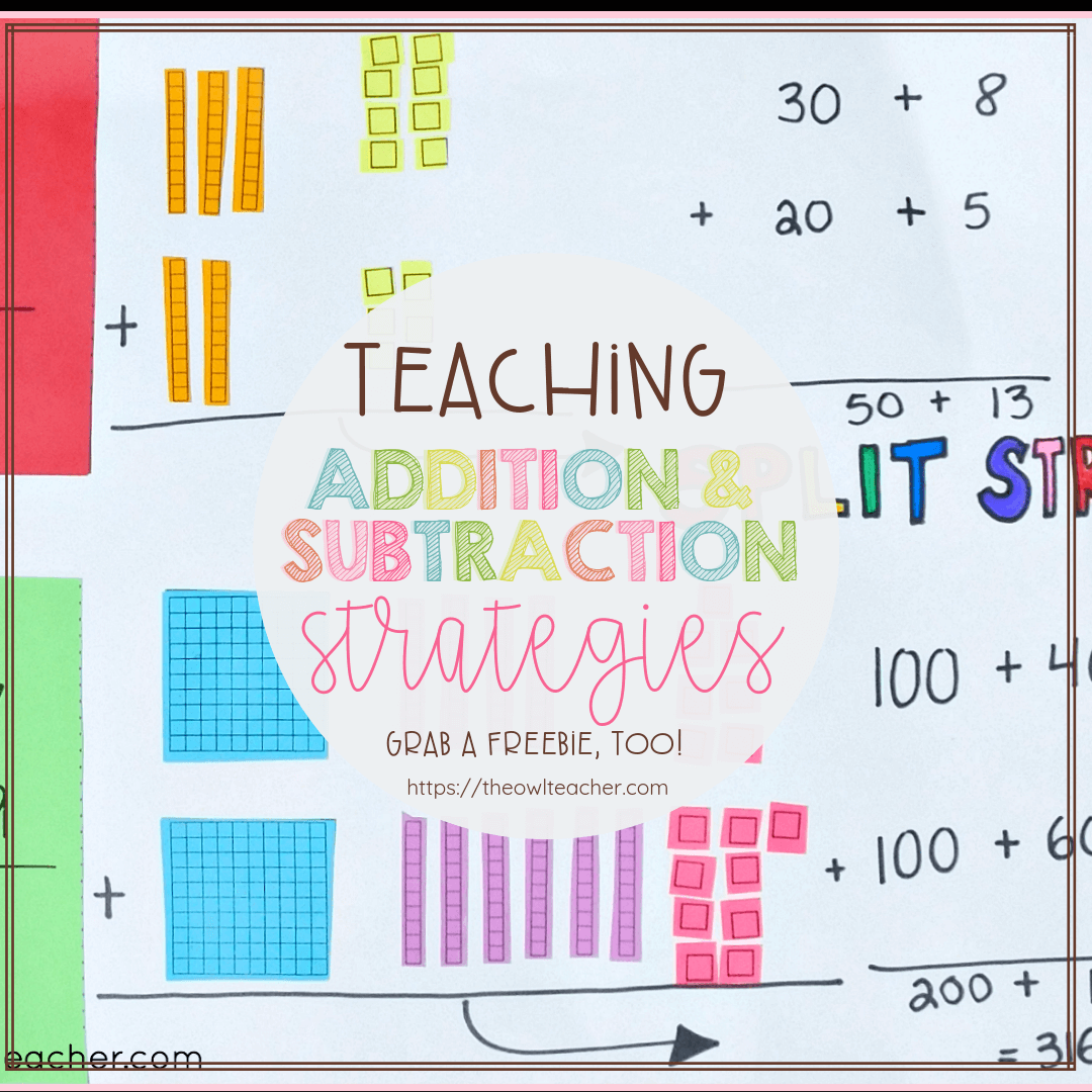 There are a handful of addition and subtraction strategies that can be taught, but in this blog post, I'm sharing exactly how I teach the split strategy for addition and subtraction. Read all of my steps and download a free resource to help you implement the split strategy in your math instruction!