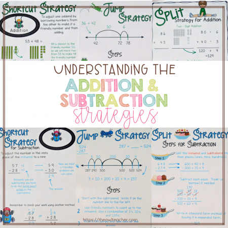 The Common Core State Standards reference several "different" strategies for addition and subtraction, but when you really research them, you discover that there are really only three strategies. In this post, I teach you about the split strategy, the jump strategy, and the shortcut strategy. Get all of the details here