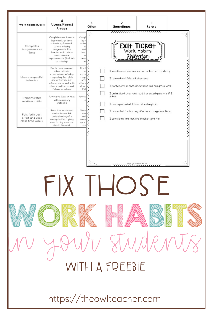 Every year, teachers seem to be taken by surprise by some of their students' work habits. Sometimes, kids just really have never been taught work habits! I share several tips for correcting this problem, as well as a couple of freebies that you can download and start using right away, in this post. via @deshawtammygmail.com