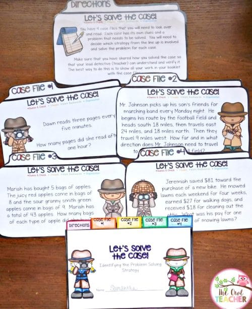 Problem solving tends to REALLY throw students for a loop when they're first introduced to it. Up until this point, math has been numbers, but now, math is numbers and words. I discuss four important steps I take in teaching problem solving, and I provide you with examples as I go. You can also check out my math workshop problem solving unit for third grade!