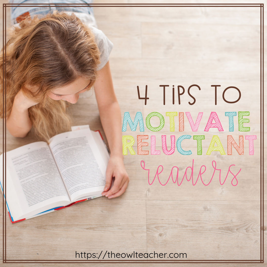 Every classroom has reluctant readers - probably a few of them! This blog post shares four tips to motivate reluctant readers, including tips like going digital and comparing books and movies. Click through to read all of the suggestions in more detail!