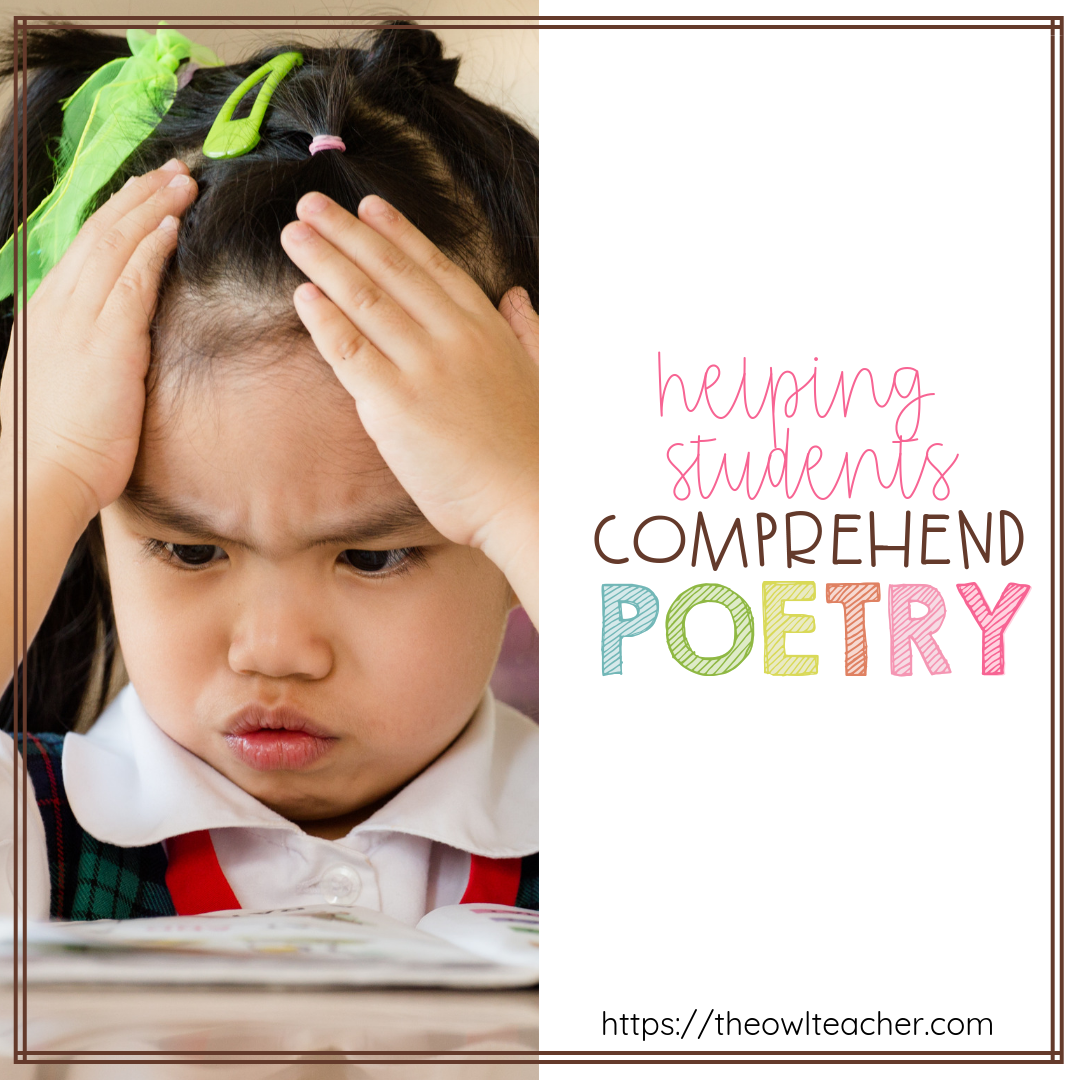 Help your students comprehend poetry with these close reading ideas and steps that are sure to engage and help even your struggling readers of any grade! There are four steps to work through with your students to make poetry accessible and fun. Click through to learn more!