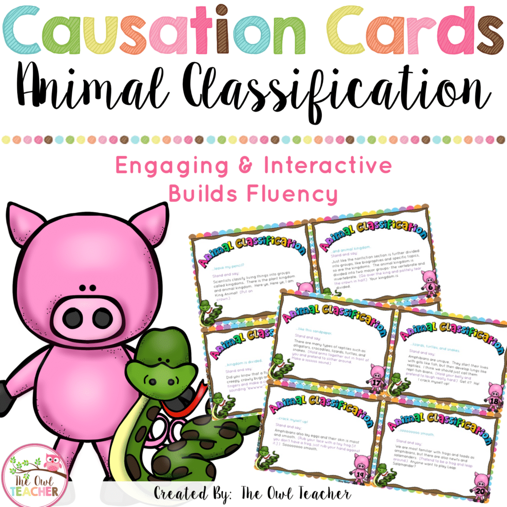 Animal Classification Causation Cards - The Owl Teacher