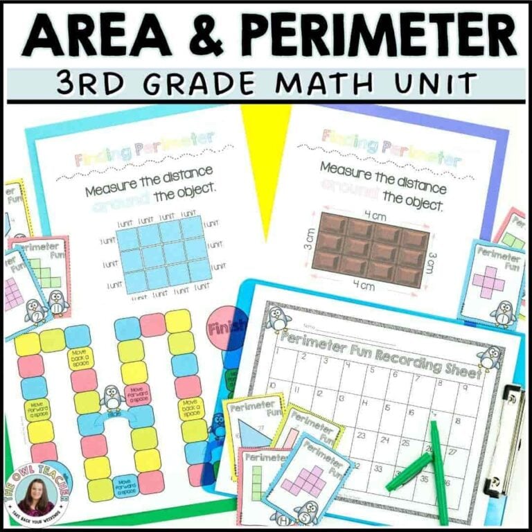 Area and Perimeter Worksheets Activities Lessons | Unit for Math ...