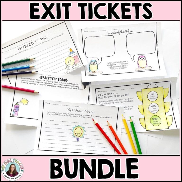 Exit Tickets | Exit Slips Printable & Digital (Google)- Half Page ...