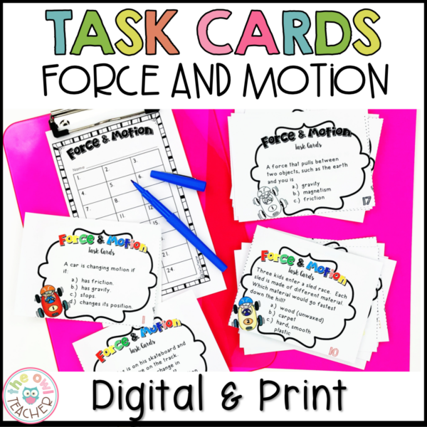 Force And Motion Task Cards - The Owl Teacher