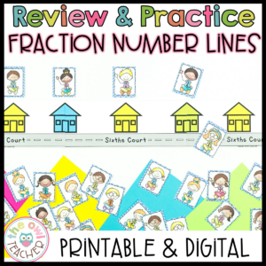Identifying Fractions on a Number Line Center Activity