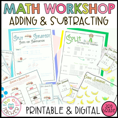 Addition Strategies and Subtraction Strategies Unit for Math Workshop ...