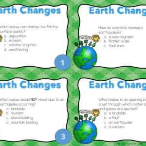 Earth Changes Task Cards Printable & Digital