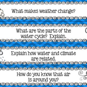 Higher Level Weather Questions: Task Cards, Fan Strips, and Journal Prompts