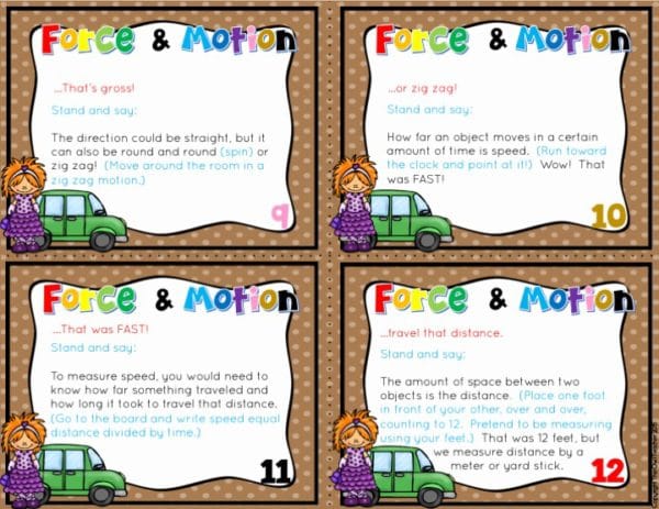 Force and Motion Causation Cards - The Owl Teacher