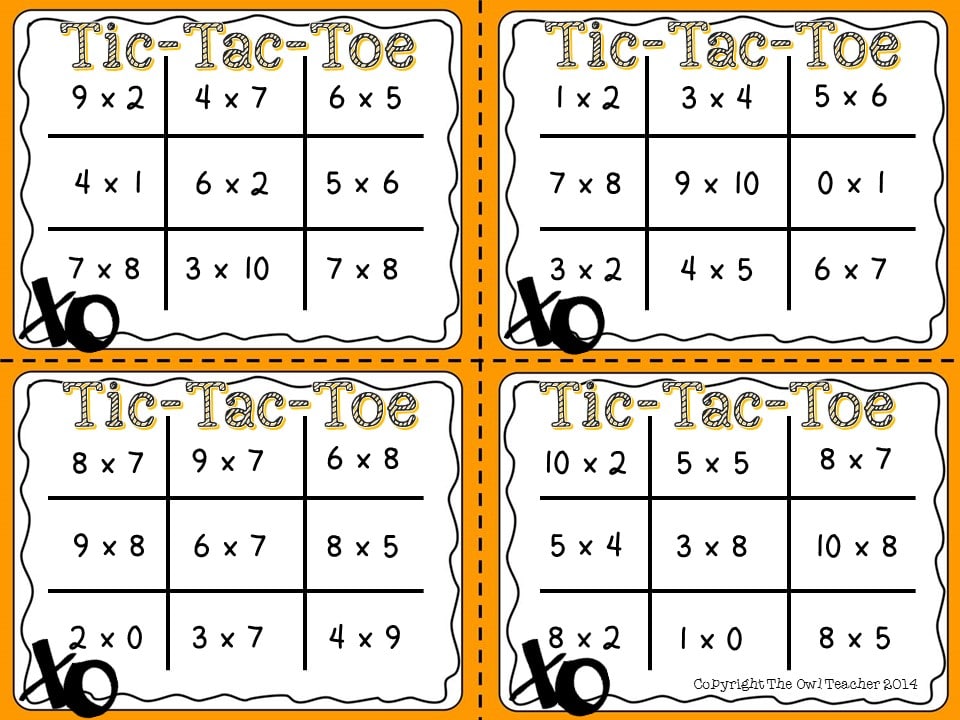 Multiplication Tic-Tac-Toe – Make Math Meaningful