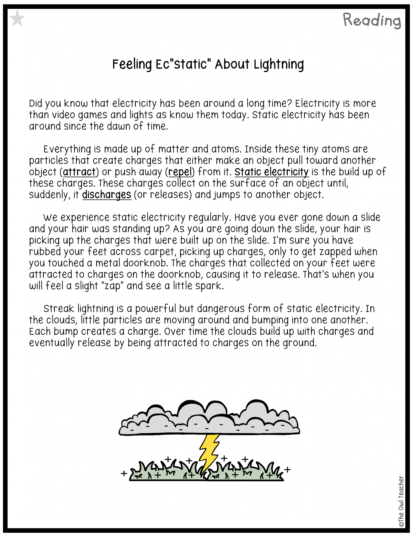 Static Electricity Investigation Booklet Printable & Digital - The Owl ...
