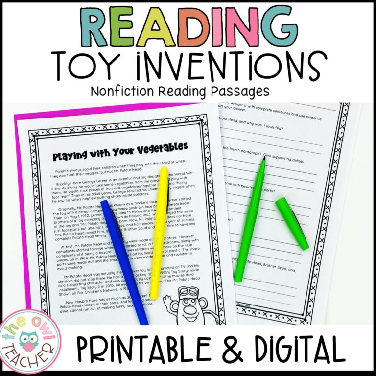 Toy Inventions Nonfiction Reading Passages Printable & Digital (Google ...