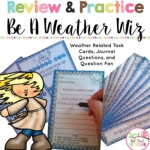 Higher Level Weather Questions: Task Cards, Fan Strips, and Journal Prompts