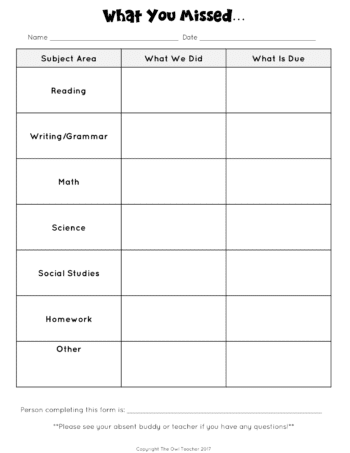 Manage absent students' work with these teaching ideas that will get you organized and prepared!