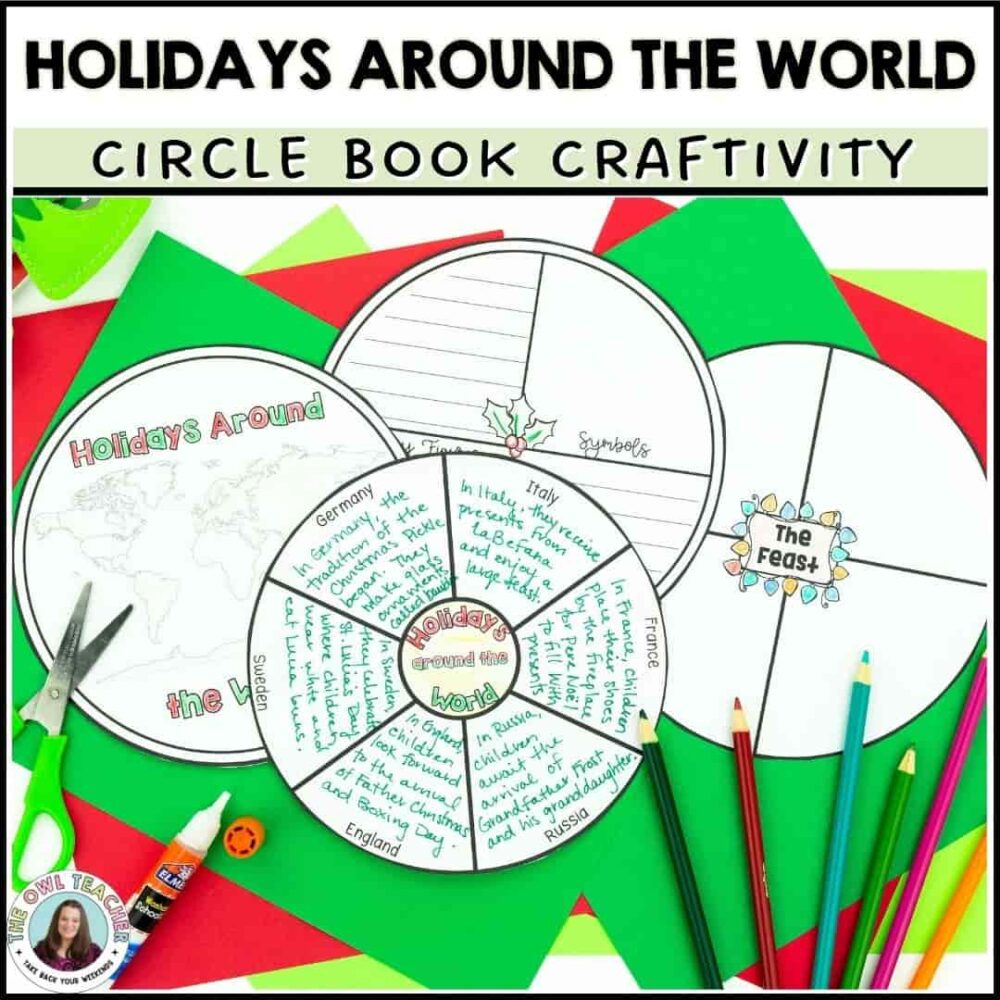 example of holidays around the world circle book activity