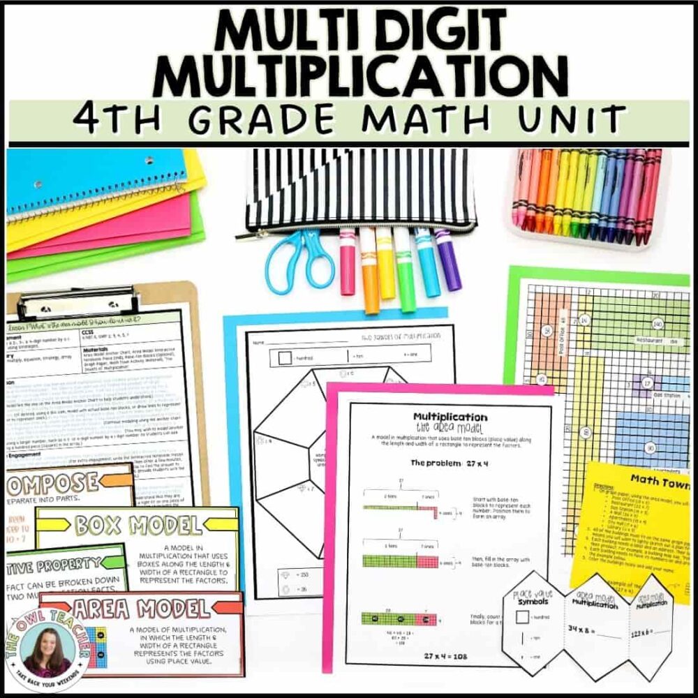 Multi digit multiplication 4th grae math unit