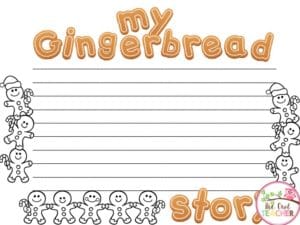 My Gingerbread Story lined paper