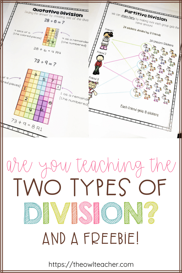 Are you teaching the two types of division required by common core math? Check out this post to learn about partitive and quotative division and grab a freebie to get started! via @deshawtammygmail.com