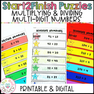 Multi-digit Multiplication & Division S2F Math Puzzles Printable & Digital
