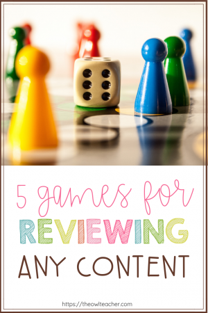 Are you looking for some games that you can use whole group to review important content with your class before a test? Check out these 5 engaging games for reviewing!